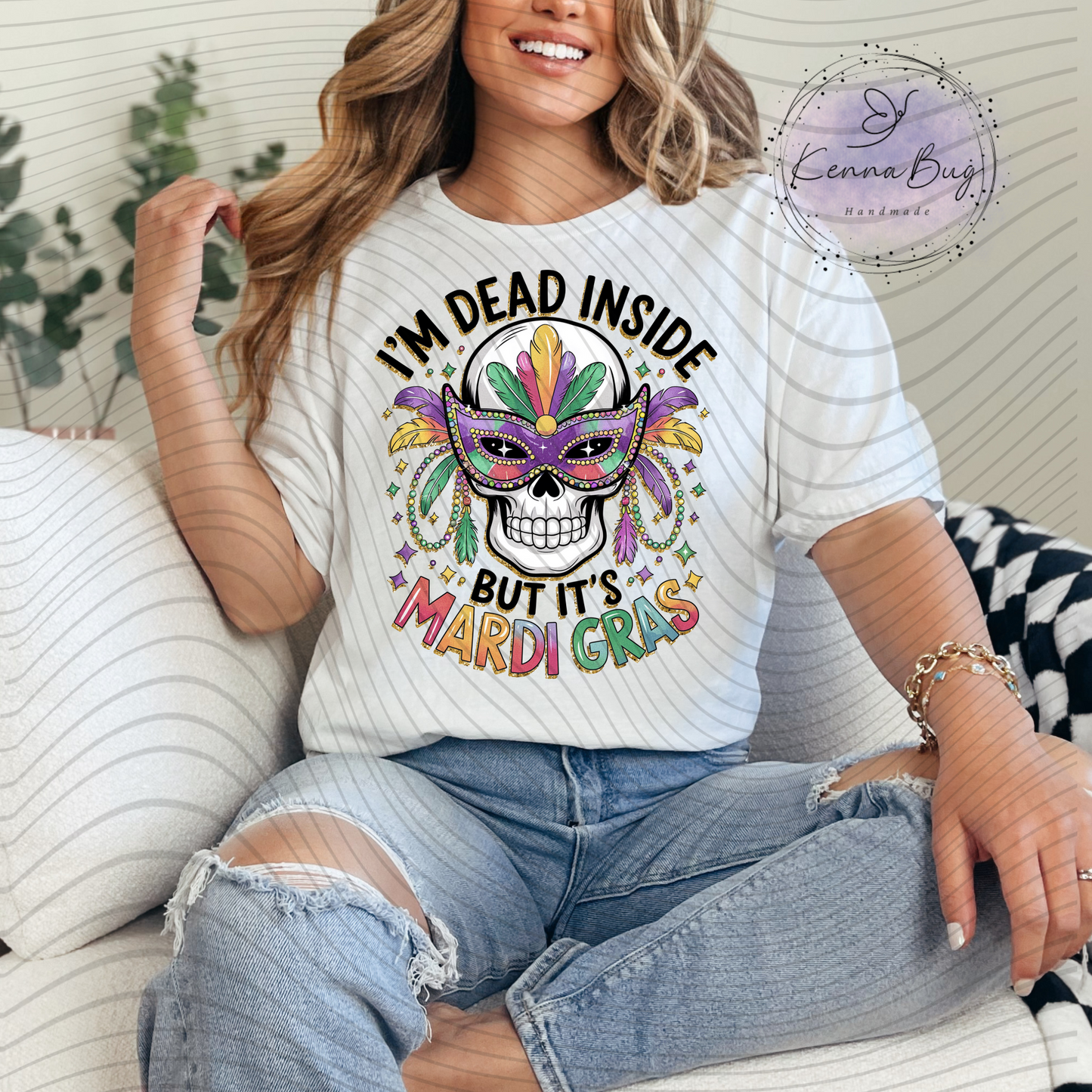 I'm Dead Inside but Its Mardi Gras, New Orleans, DTF Transfer, Ready to Press, Shirt Transfer, Heat Transfer, Direct to film Transfer