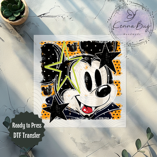 Dracula Mouse, Halloween, DTF Transfer, Ready to Press, Shirt Transfer, Heat Transfer, Direct to film Transfer