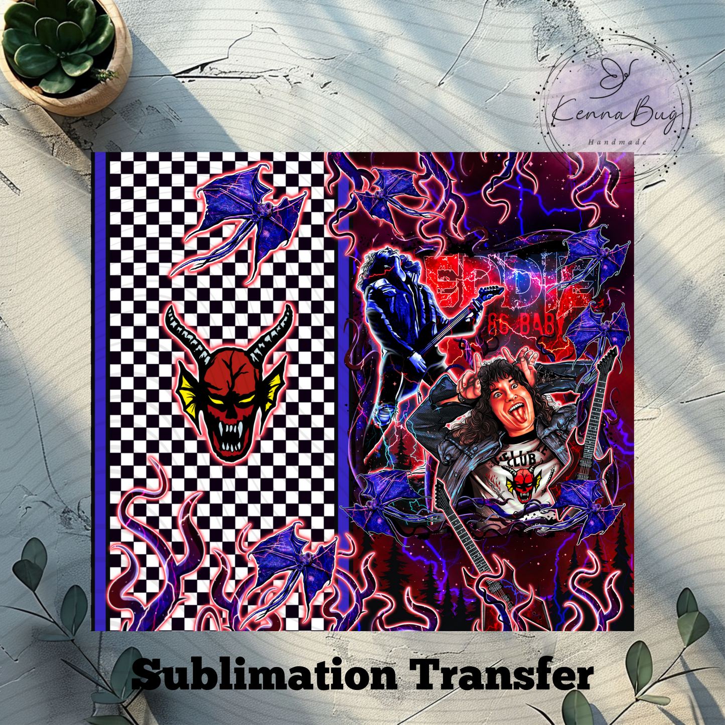 Eddie, 86 Baby, Stanger, Sublimation Tumbler Transfer, 20 oz Tumbler Wrap, Ready to press, Heat Transfer, Sublimation Cup Wrap