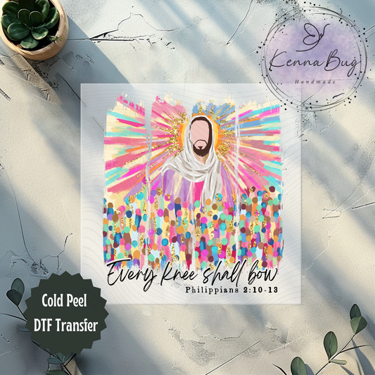 Every Knee Shall Bow, Jesus, Religious, DTF Transfer, Ready to Press, Shirt Transfer, Heat Transfer, Direct to film Transfer