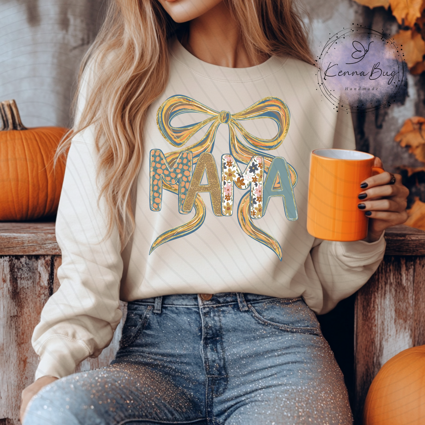 Fall Mama, Coquette Bow, Pumpkins, Fall Colors, DTF Transfer, Ready to Press, Shirt Transfer, Heat Transfer, Direct to film Transfer