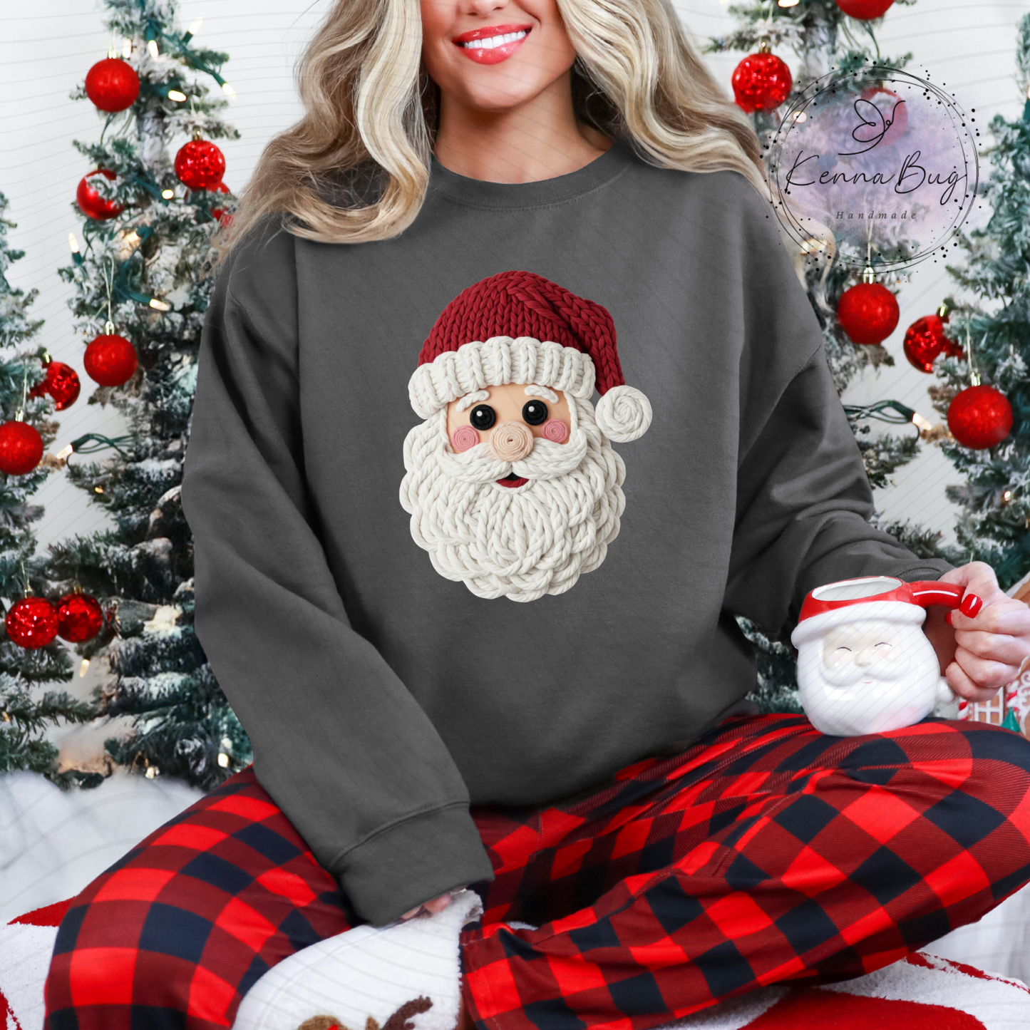 Faux Yarn, Christmas Santa, DTF Transfer, Ready to Press, Shirt Transfer, Heat Transfer, Direct to film Transfer