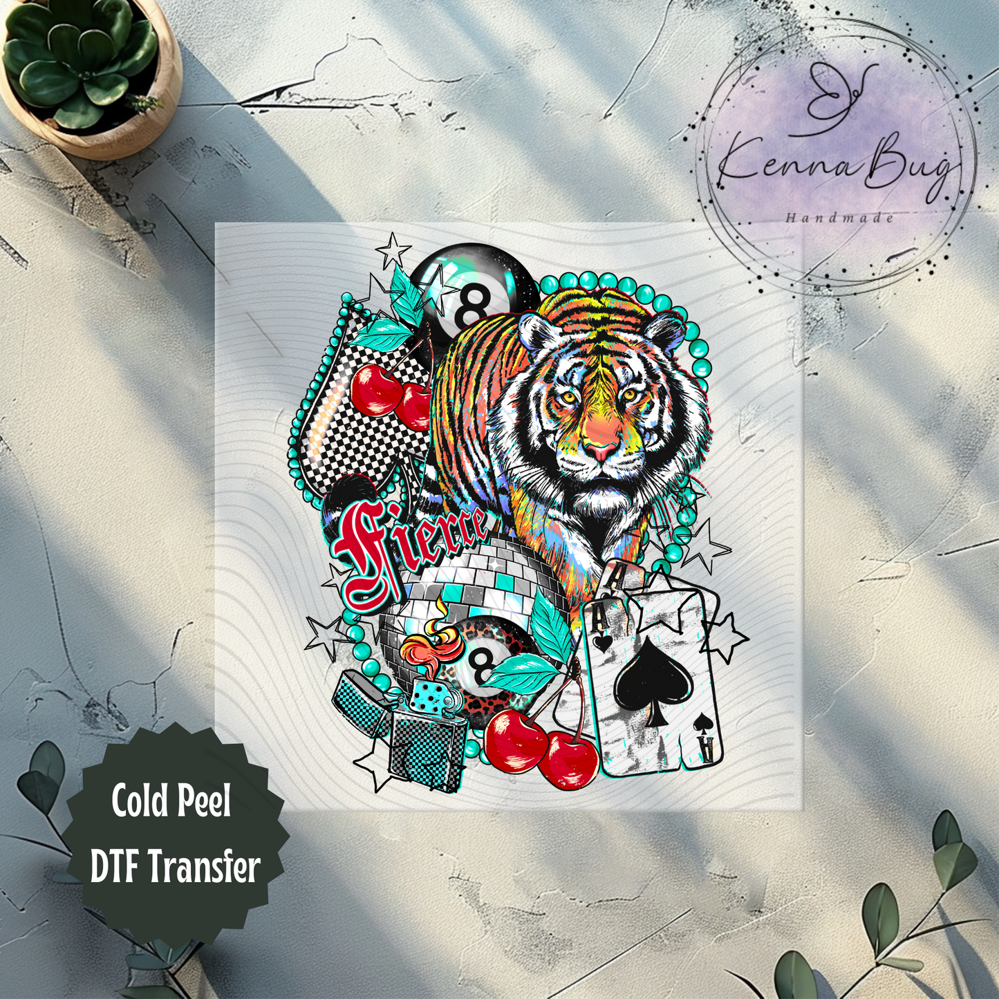 Fierce Tiger, Spade, Eight Ball, Disco Ball, Cherry, Western, DTF Transfer, Ready to Press, Shirt Transfer, Heat Transfer, Direct to film Transfer