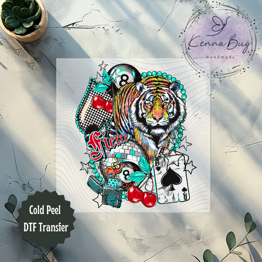 Fierce Tiger, Spade, Eight Ball, Disco Ball, Cherry, Western, DTF Transfer, Ready to Press, Shirt Transfer, Heat Transfer, Direct to film Transfer