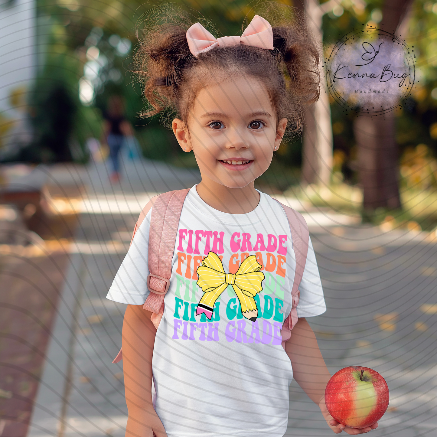 Fifth Grade, Pencil Bow, Back to School, DTF Transfer, Ready to Press, Shirt Transfer, Heat Transfer, Direct to film Transfer