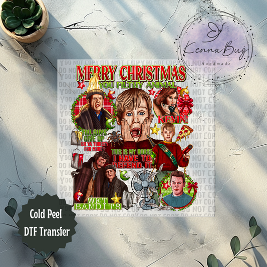 Filthy Animal Christmas, Christmas Movie, Classic Movie, DTF Transfer, Ready to Press, Shirt Transfer, Heat Transfer, Direct to film Transfer