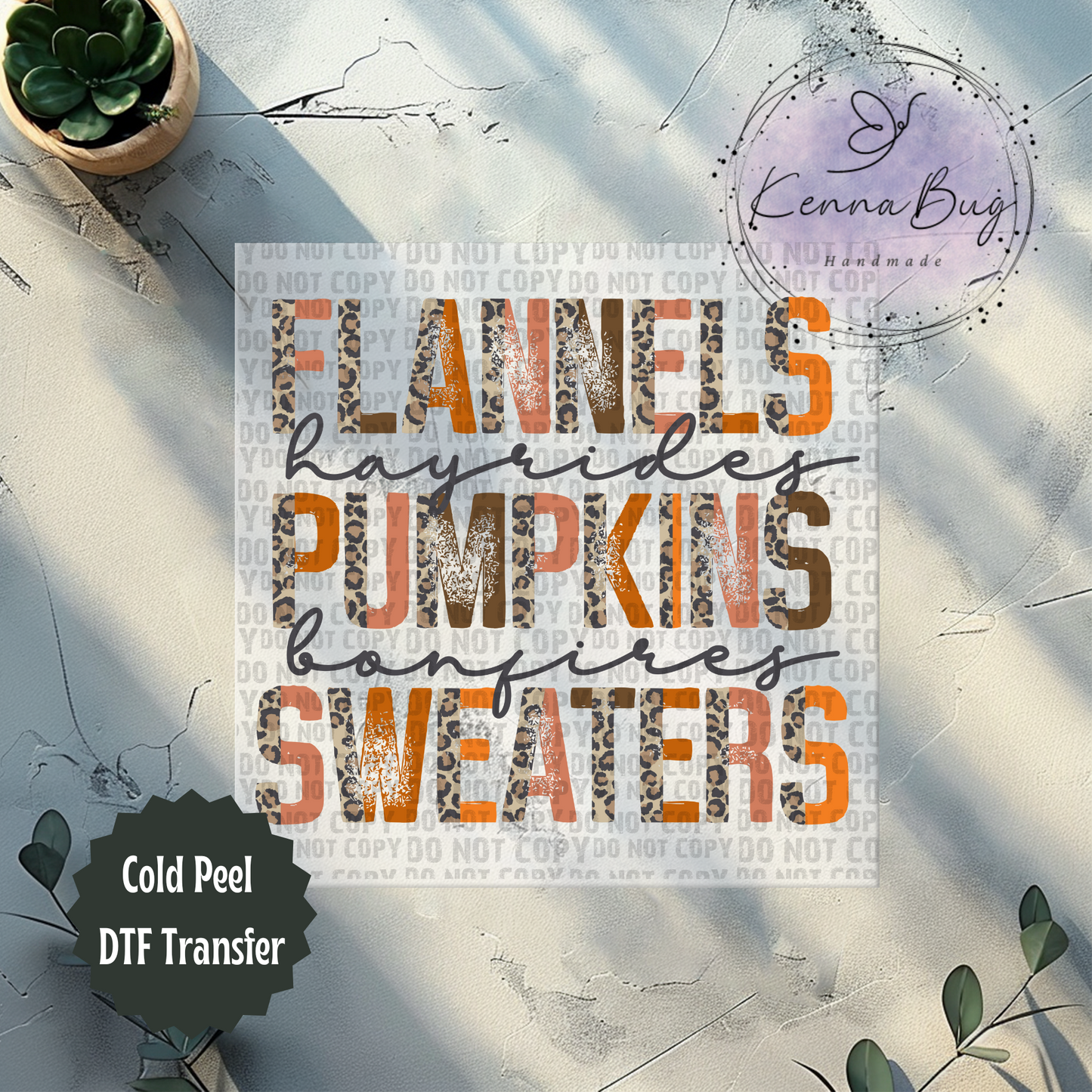 Flannels, Hayrides, Pumpkins, Bonfires, Sweaters, Fall, DTF Transfer, Ready to Press, Shirt Transfer, Heat Transfer, Direct to film Transfer