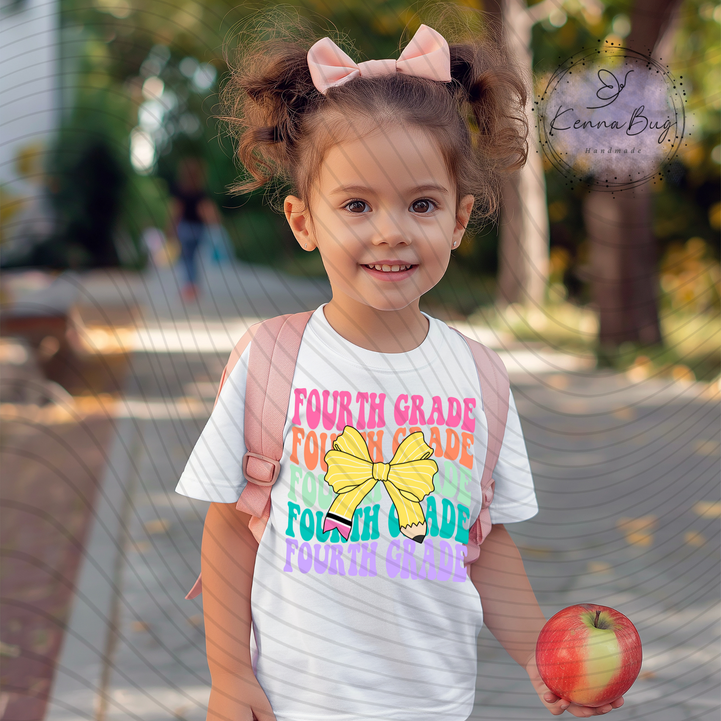 Fourth Grade, Pencil Bow, Back to School, DTF Transfer, Ready to Press, Shirt Transfer, Heat Transfer, Direct to film Transfer