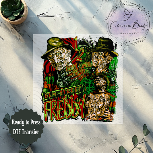 Freddy, Nightmare, Horror Movie, DTF Transfer, Ready to Press, Shirt Transfer, Heat Transfer, Direct to film Transfer