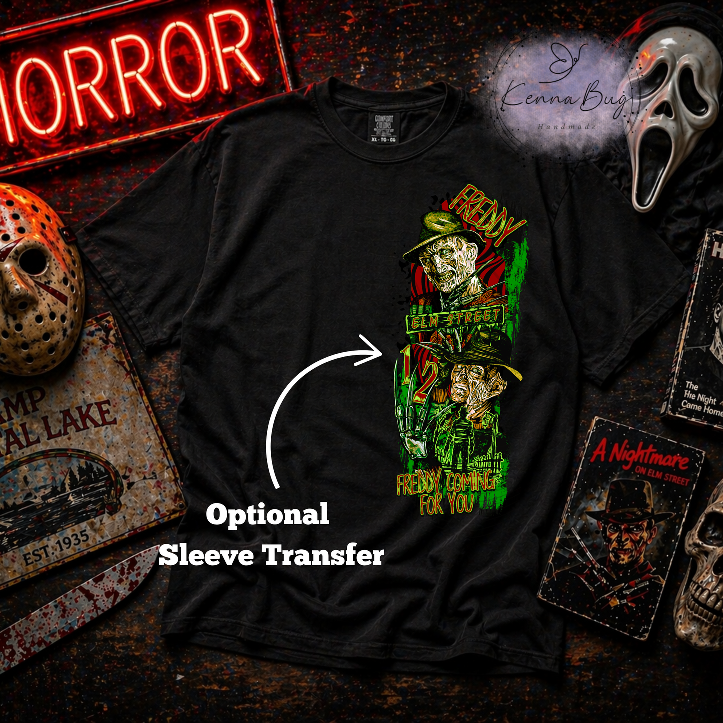 Freddy, Nightmare, Red, Horror Movie, DTF Transfer, Ready to Press, Shirt Transfer, Heat Transfer, Direct to film Transfer