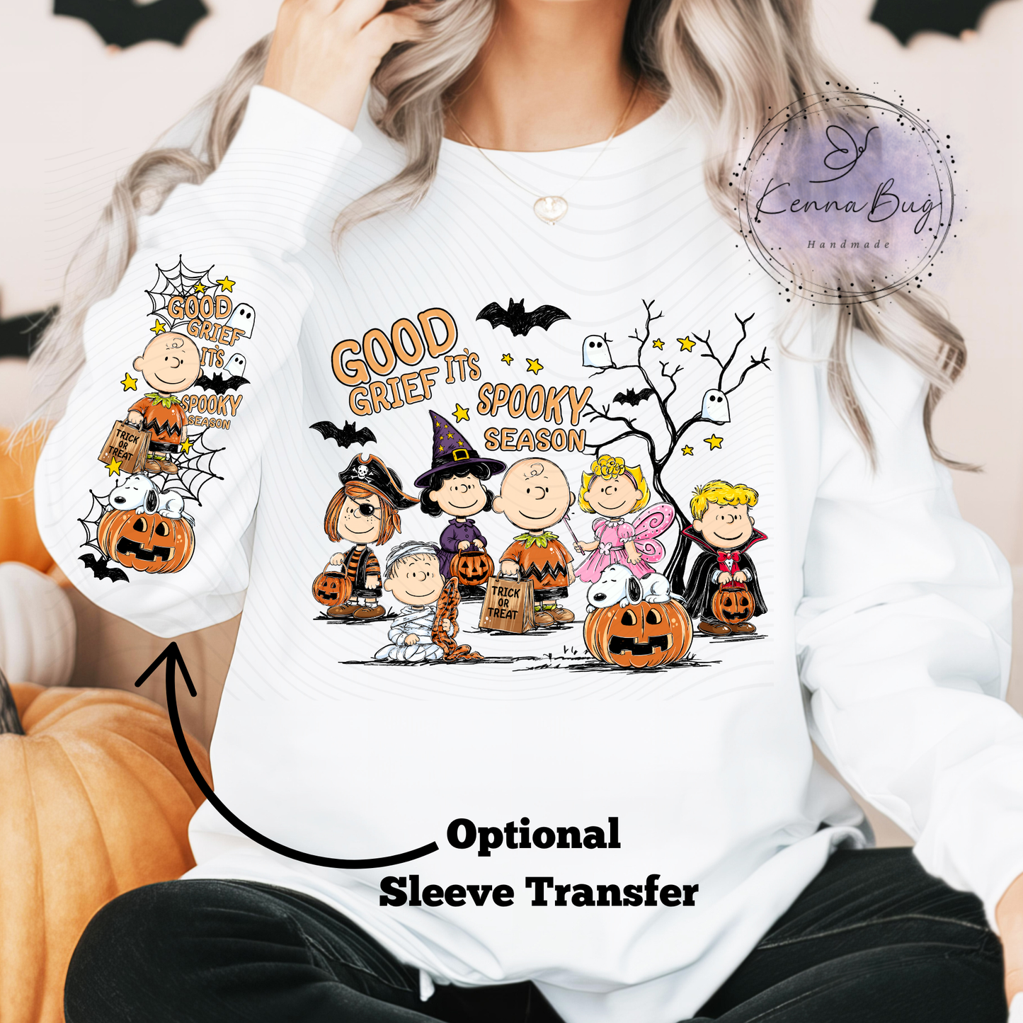 Good Grief its Spooky Season, Halloween, Charlie and Gang, DTF Transfer, Ready to Press, Shirt Transfer, Heat Transfer, Direct to film Transfer