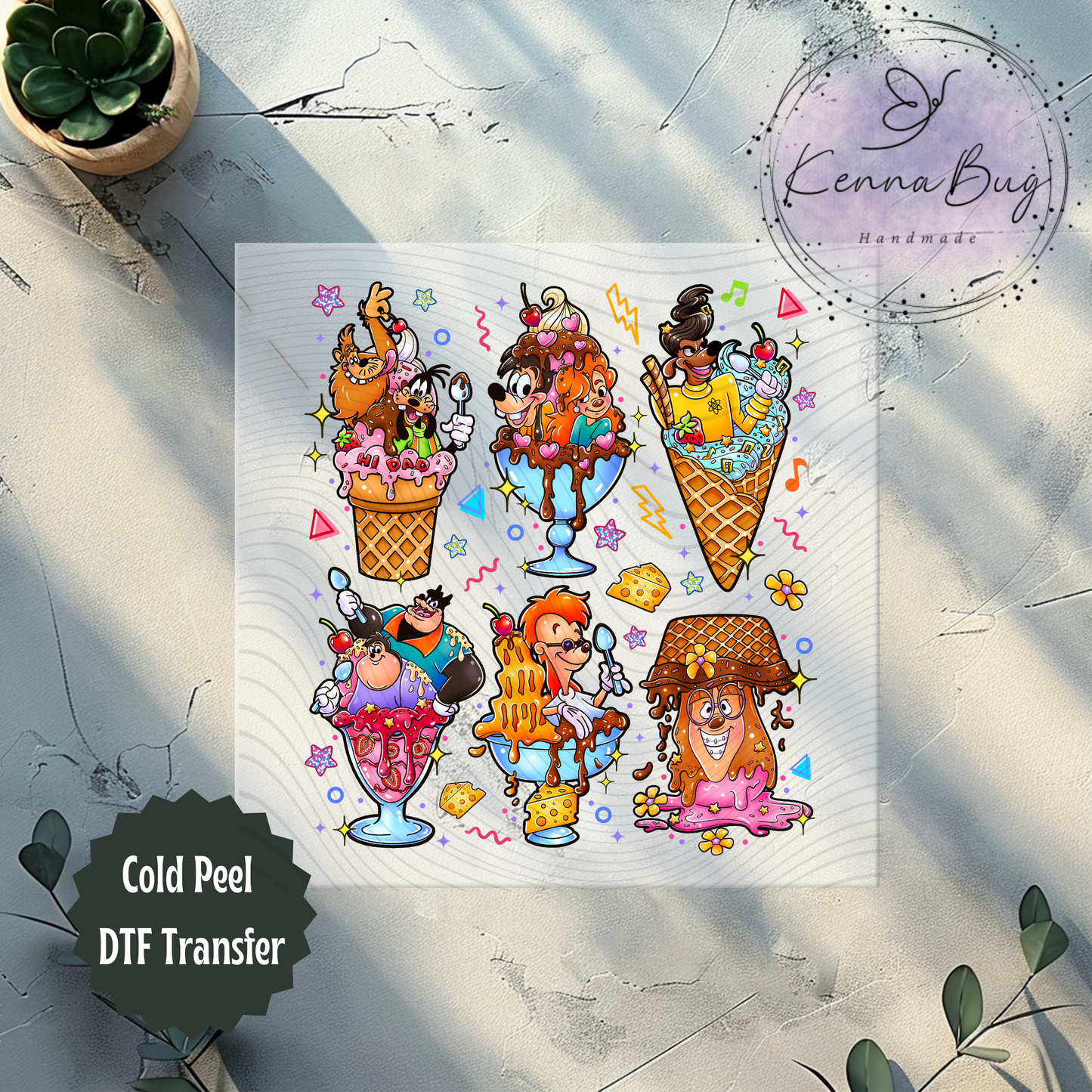 Goof Dog, Ice cream, Summer, DTF Transfer, Ready to Press, Shirt Transfer, Heat Transfer, Direct to film Transfer