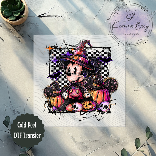 Halloween Mouse, Pumpkins, DTF Transfer, Ready to Press, Shirt Transfer, Heat Transfer, Direct to film Transfer