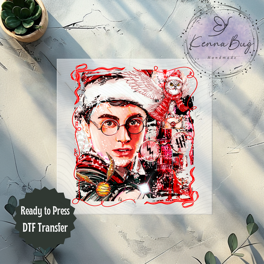 Harry Christmas, Wizard, DTF Transfer, Ready to Press, Shirt Transfer, Heat Transfer, Direct to film Transfer