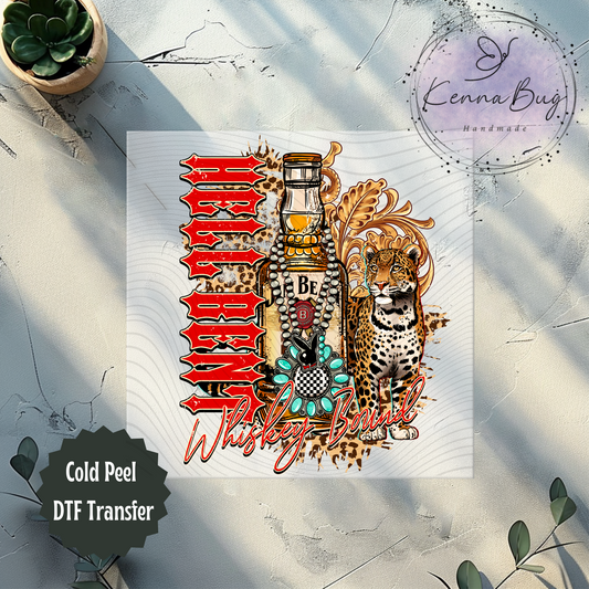 Hell Bent, Whiskey Bound, Leopard, Western, DTF Transfer, Ready to Press, Shirt Transfer, Heat Transfer, Direct to film Transfer