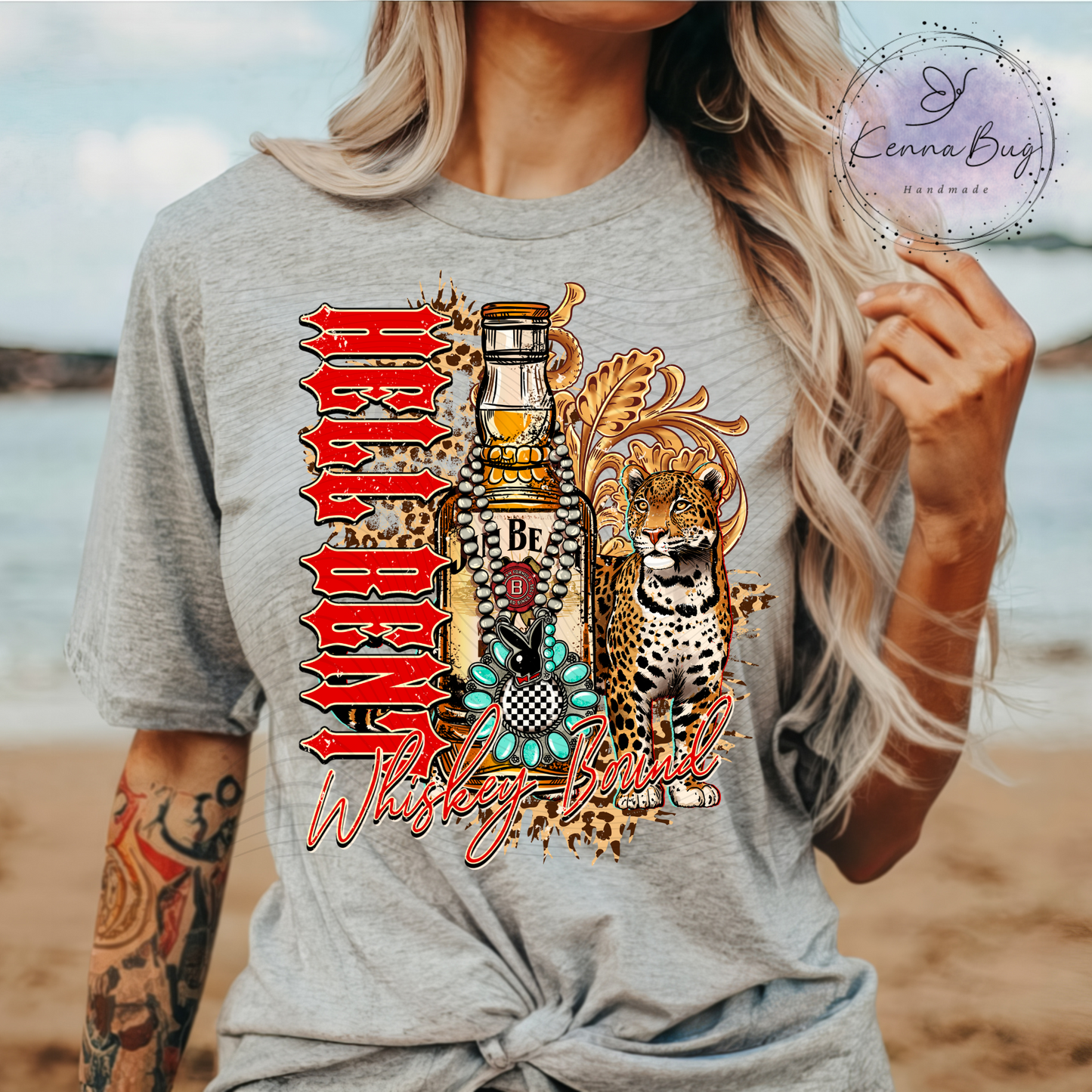 Hell Bent, Whiskey Bound, Leopard, Western, DTF Transfer, Ready to Press, Shirt Transfer, Heat Transfer, Direct to film Transfer
