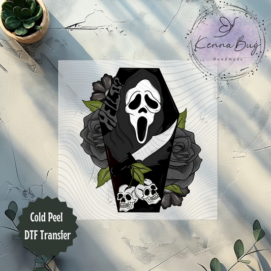 Hello Killer Ghost, Horror Movie, DTF Transfer, Ready to Press, Shirt Transfer, Heat Transfer, Direct to film Transfer