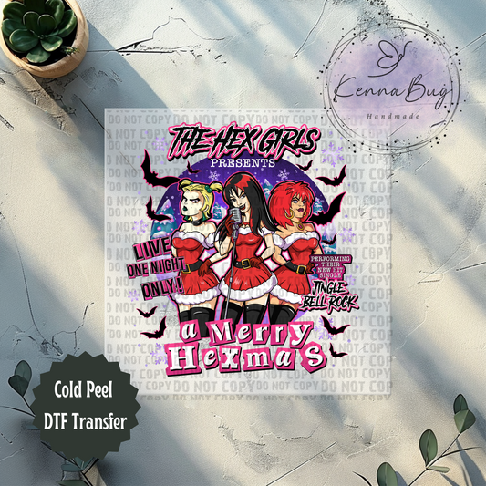 Hex Girls Christmas, Cartoon, DTF Transfer, Ready to Press, Shirt Transfer, Heat Transfer, Direct to film Transfer