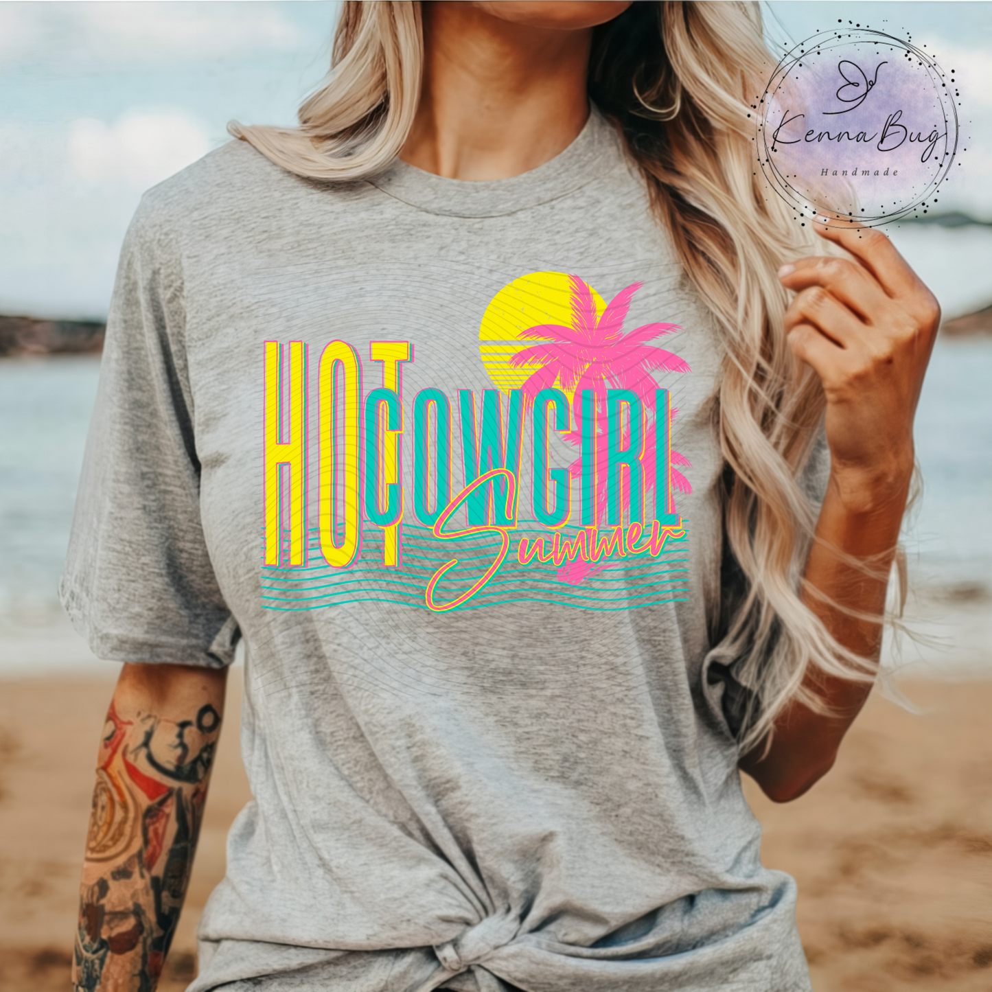 Hot Cowgirl Summer, Retro, Palm Trees, DTF Transfer, Ready to Press, Shirt Transfer, Heat Transfer, Direct to film Transfer