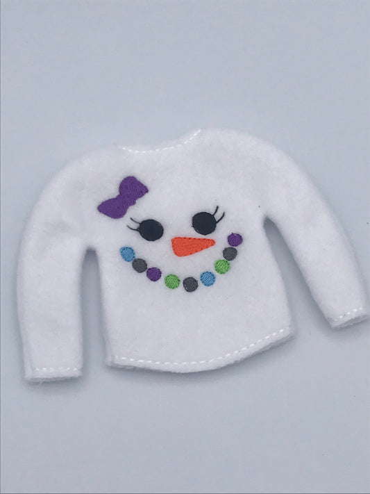 Snowman, Snow Girl, Elf Sweater, Christmas Elf, Elf Costume, Elf Clothes, Elf Shirt, Elves, Doll Clothes