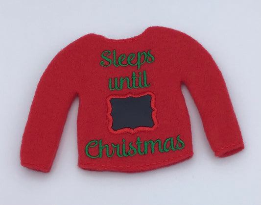 Sleeps Until Christmas, Elf Sweater, Christmas Elf, Elf Costume, Elf Clothes, Elf Shirt, Elves, Doll Clothes