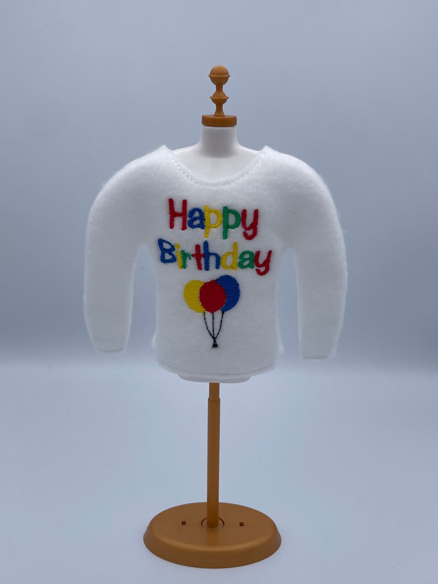 Happy Birthday, Balloons, Elf Sweater, Christmas Elf, Elf Costume, Elf Clothes, Elf Shirt, Elves, Doll Clothes