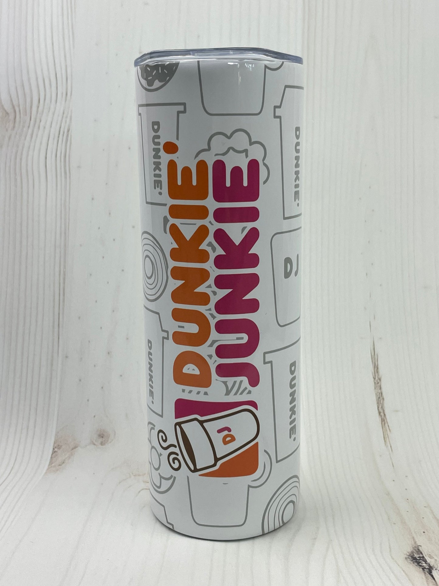 Dunkie Junkie, 20 oz Tumbler, Sublimation, Gift, Mothers Day Gift, Gifts for Her, Insulated, Coffee Cup, Humor