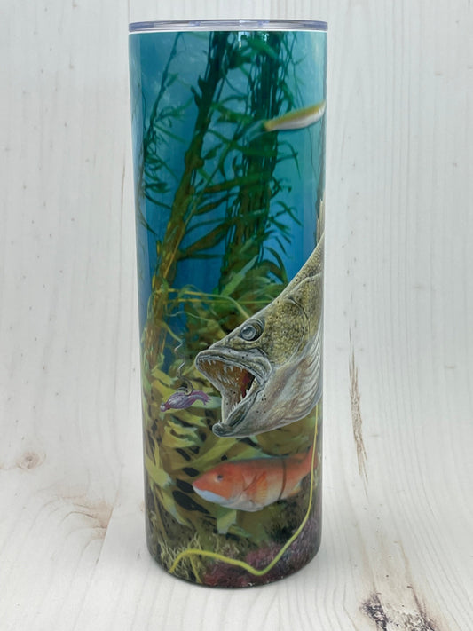 Walleye, Fish, Fishing, 20 oz Tumbler, Sublimation, Gift, Fathers Day Gift, Gifts for Him, Gift for Grandpa, Insulated, Coffee Cup, Humor