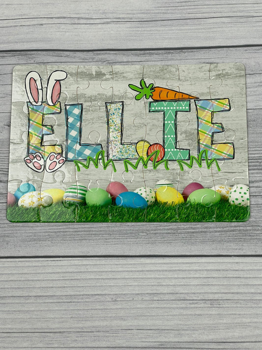 Personalized Easter Name Puzzle, Easter Basket Filler, Easter Gift, Child Gift, Toddler Gift,