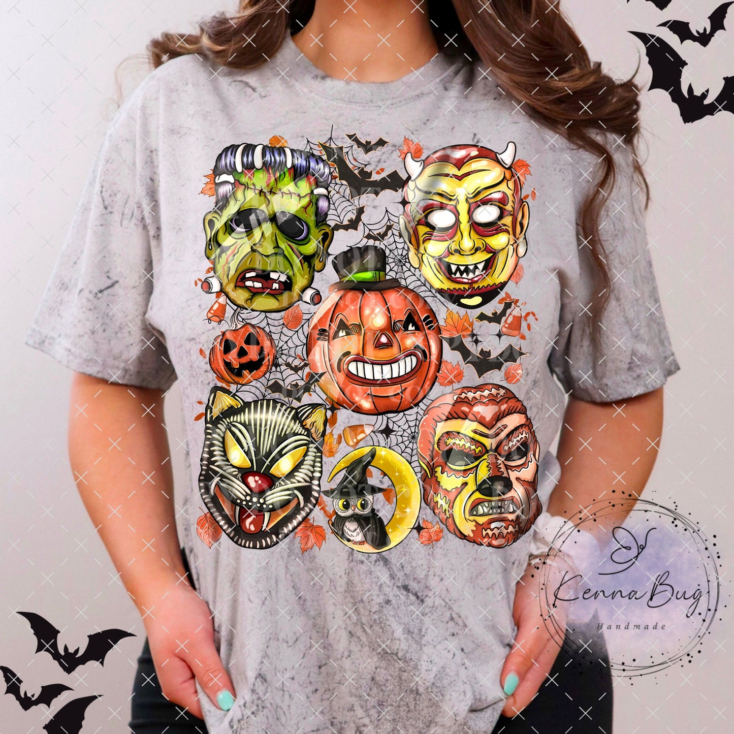 Vintage Masks, Halloween, DTF Transfer, Ready to Press, Shirt Transfer, Heat Transfer, Direct to film Transfer