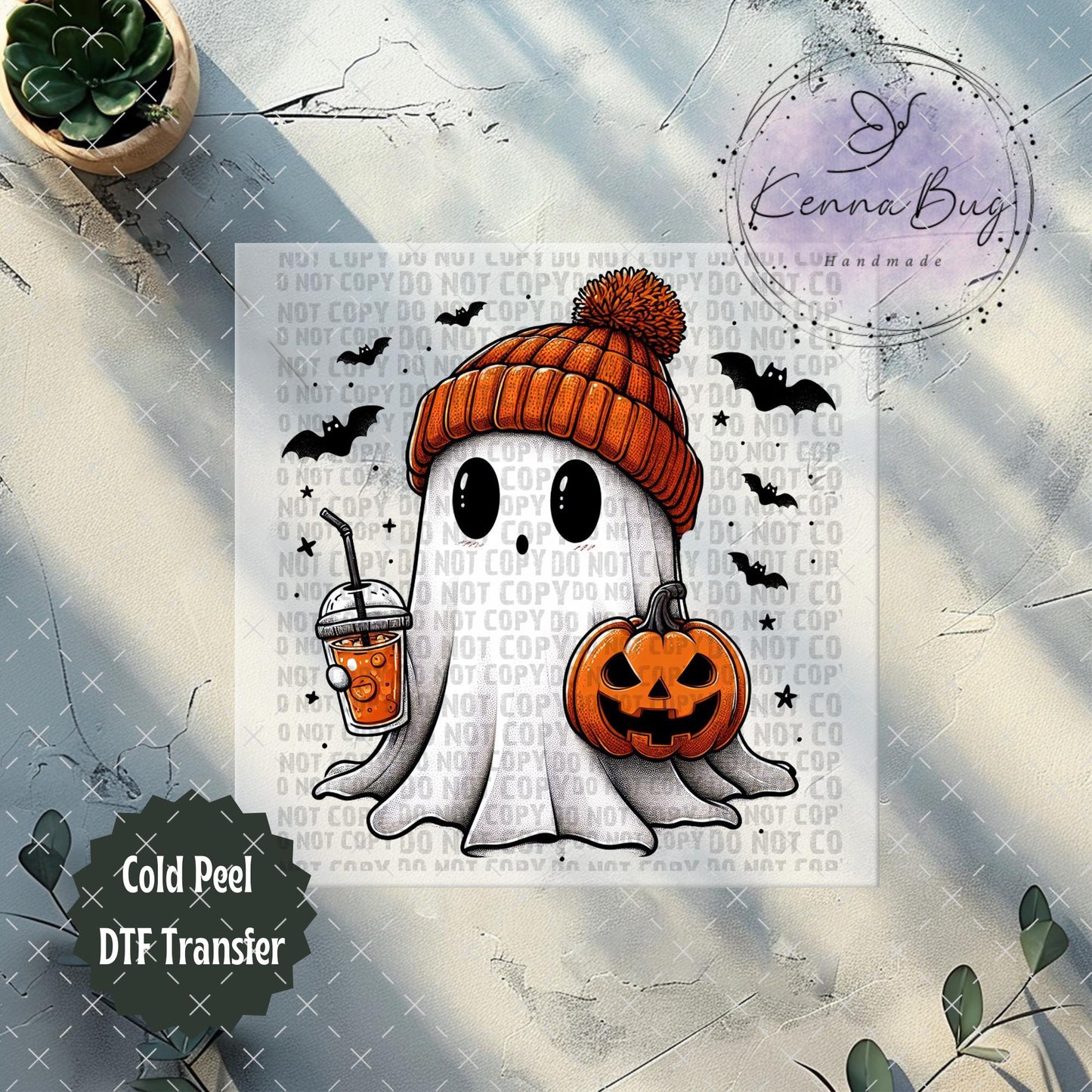 Ghost, Pumpkin, Halloween, DTF Transfer, Ready to Press, Shirt Transfer, Heat Transfer, Direct to film Transfer