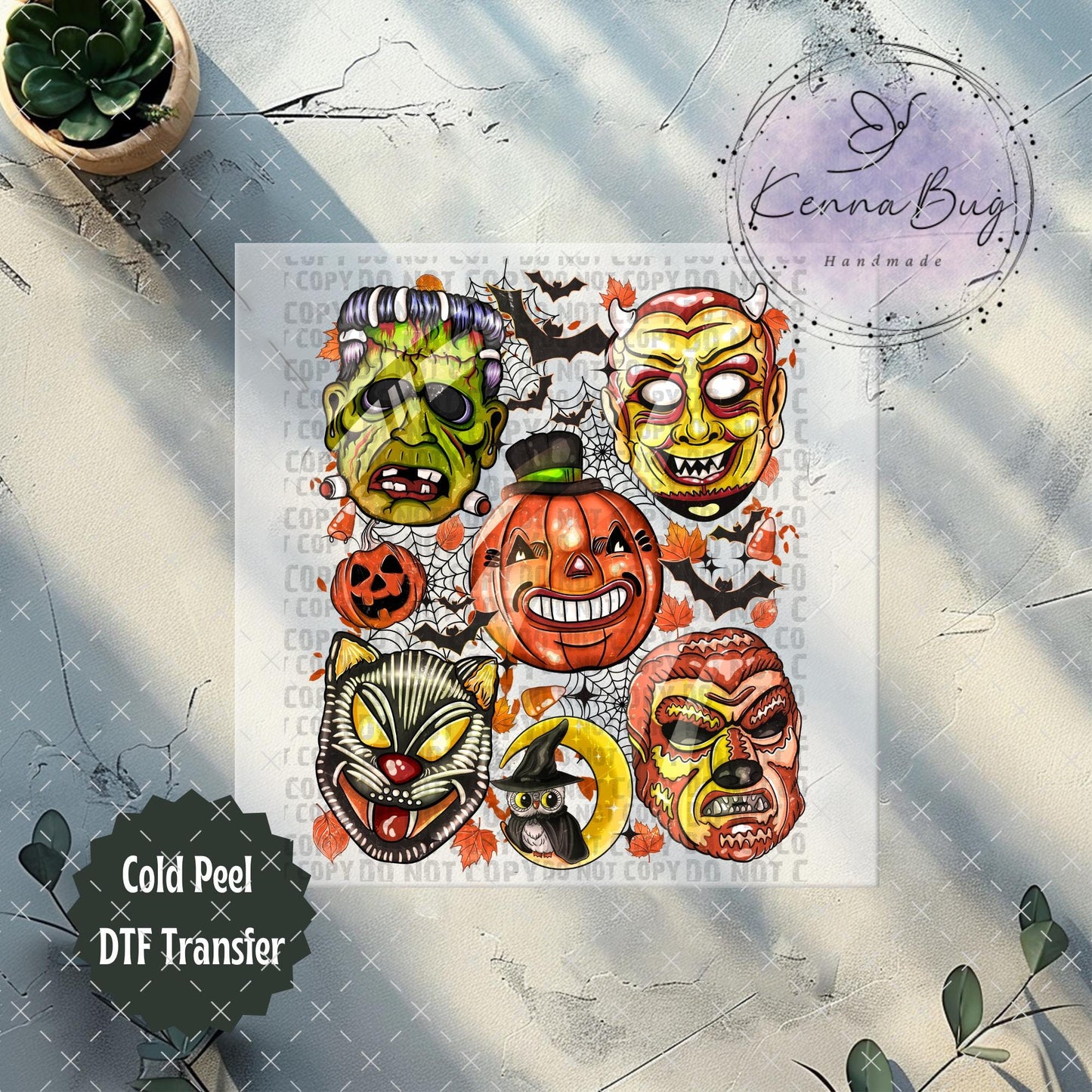 Vintage Masks, Halloween, DTF Transfer, Ready to Press, Shirt Transfer, Heat Transfer, Direct to film Transfer