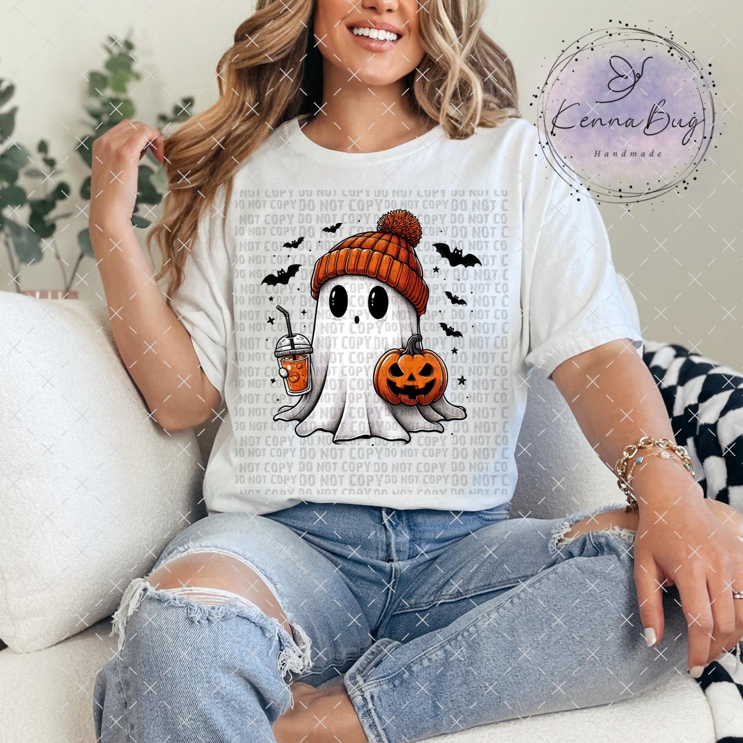 Ghost, Pumpkin, Halloween, DTF Transfer, Ready to Press, Shirt Transfer, Heat Transfer, Direct to film Transfer