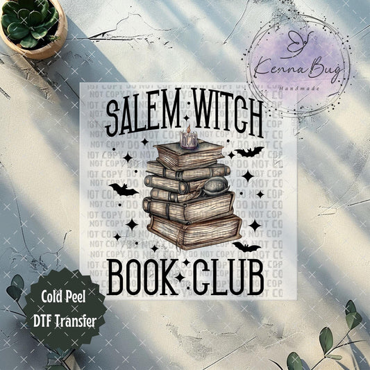 Salem Witch Book Club, DTF Transfer, Ready to Press, Shirt Transfer, Heat Transfer, Direct to film Transfer