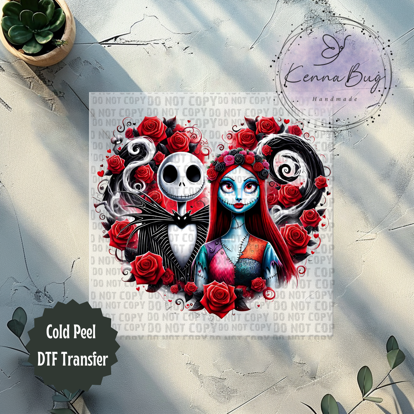 Jack and Sally Valentine, Valentines Day, DTF Transfer, Ready to Press, Shirt Transfer, Heat Transfer, Direct to film Transfer