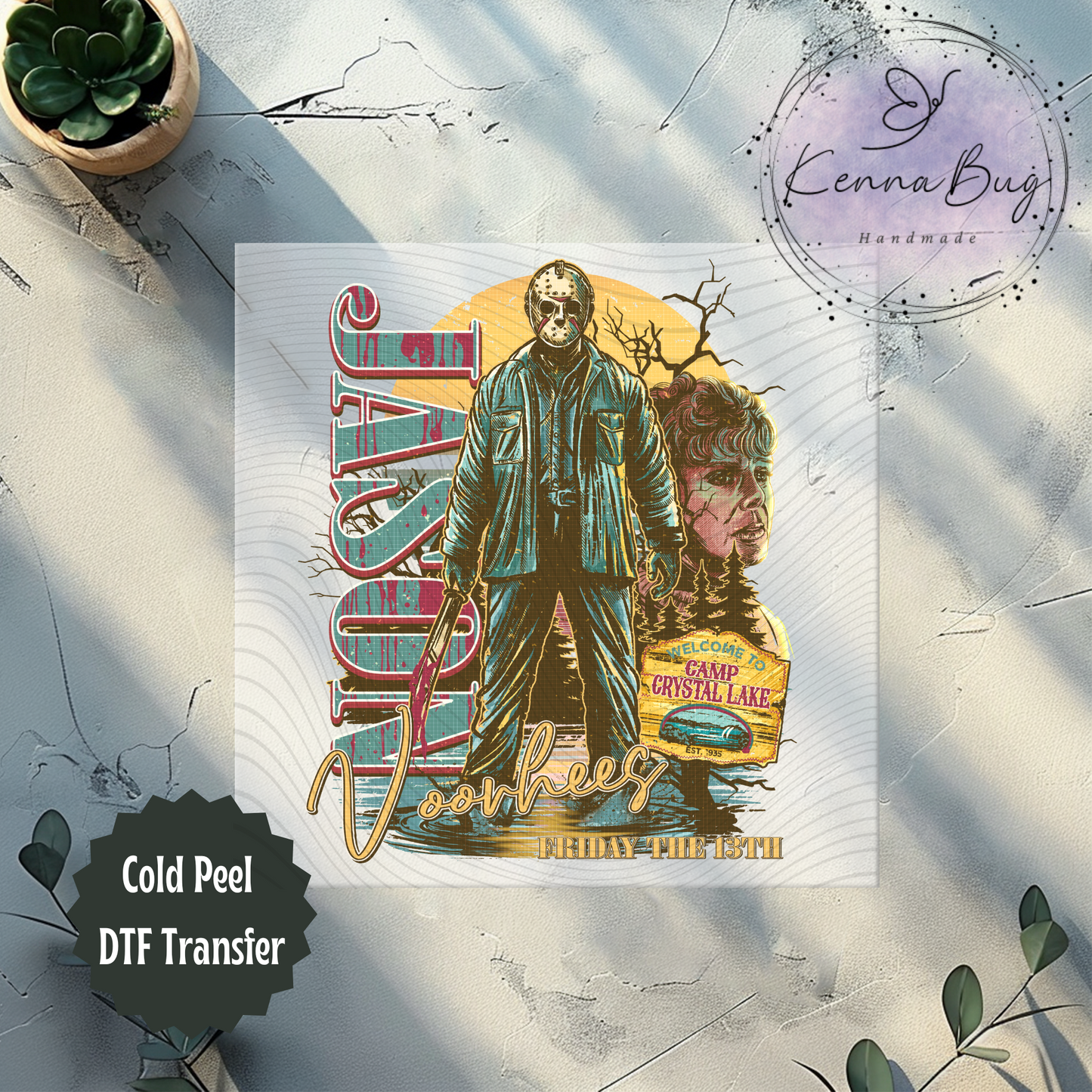 Horror Movie, Jason, Camp Crystal Lake, DTF Transfer, Ready to Press, Shirt Transfer, Heat Transfer, Direct to film Transfer