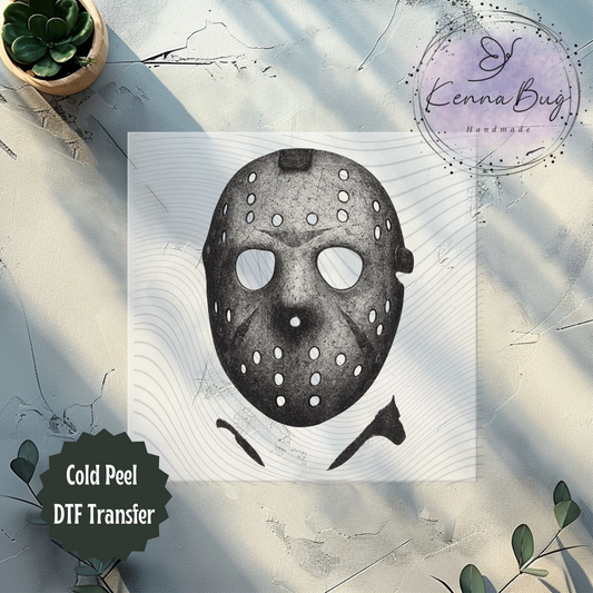 Jason Mask, Horror Movie, Silhouette, DTF Transfer, Ready to Press, Shirt Transfer, Heat Transfer, Direct to film Transfer