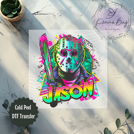 Jason, Horror Movie, Lake Killer, Teal, DTF Transfer, Ready to Press, Shirt Transfer, Heat Transfer, Direct to film Transfer