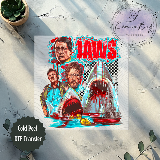 1976 Killer Shark, Thriller Movie, DTF Transfer, Ready to Press, Shirt Transfer, Heat Transfer, Direct to film Transfer