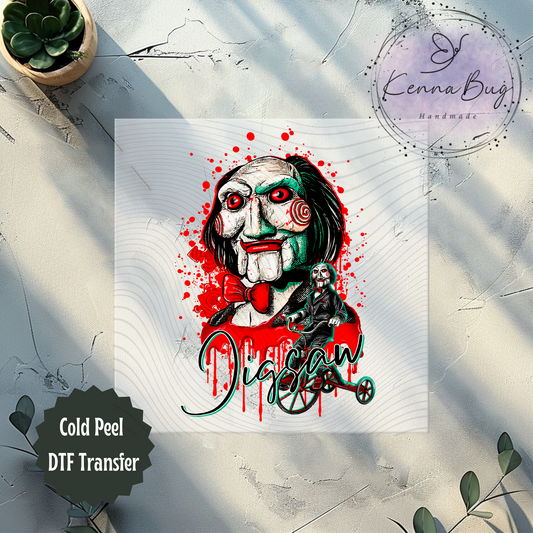 Jig Saw, Horror Movie, Deadly Games, DTF Transfer, Ready to Press, Shirt Transfer, Heat Transfer, Direct to film Transfer
