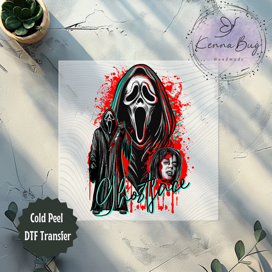 Killer Ghost, Horror Movie, Sidney, DTF Transfer, Ready to Press, Shirt Transfer, Heat Transfer, Direct to film Transfer