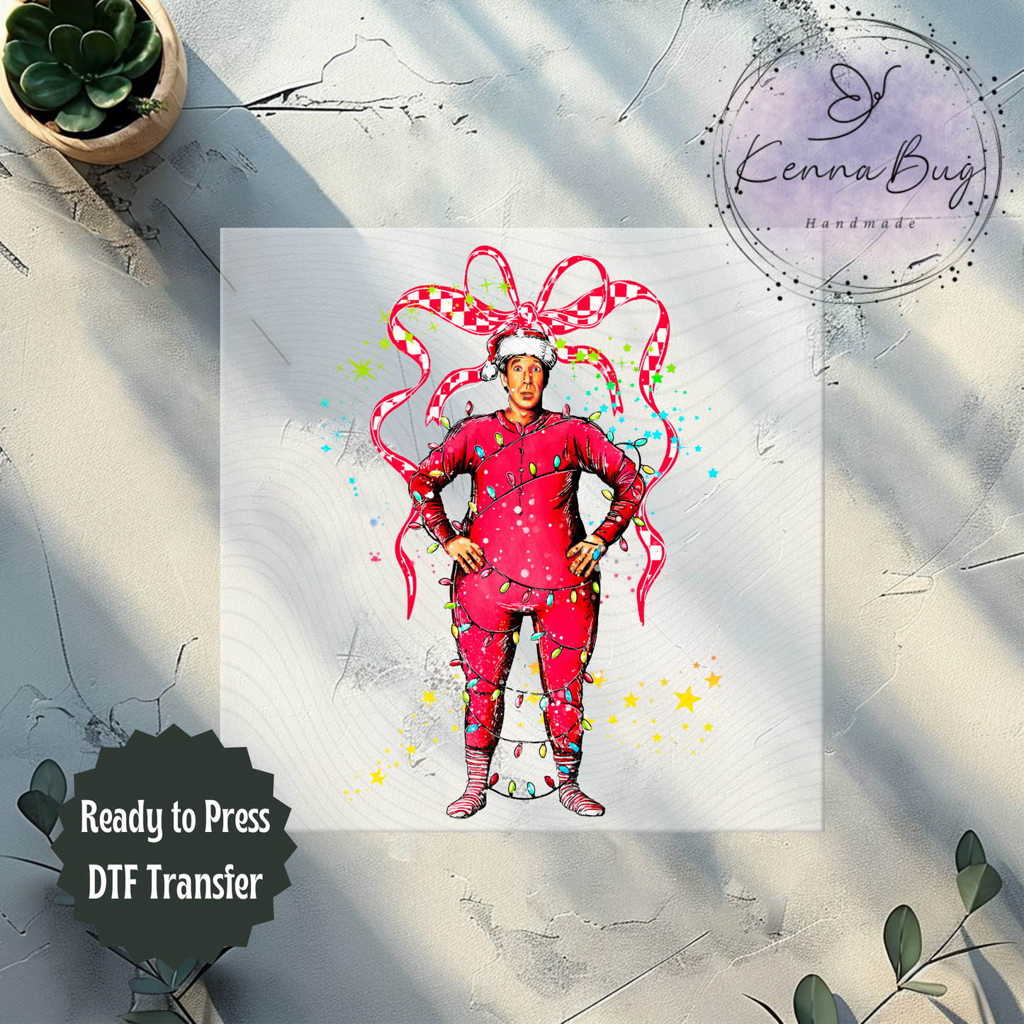 Kris Kringle, Christmas Bow, Santa Claus, Christmas Movie, DTF Transfer, Ready to Press, Shirt Transfer, Heat Transfer, Direct to film Transfer