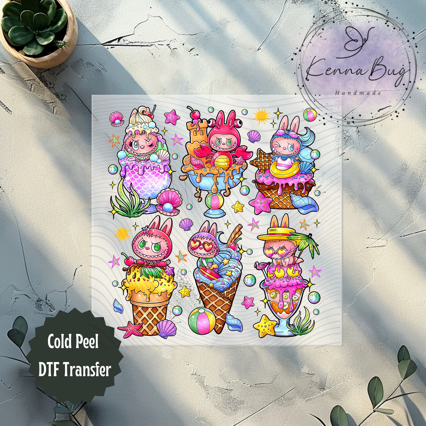 Labubu, Ice cream, Summer, DTF Transfer, Ready to Press, Shirt Transfer, Heat Transfer, Direct to film Transfer