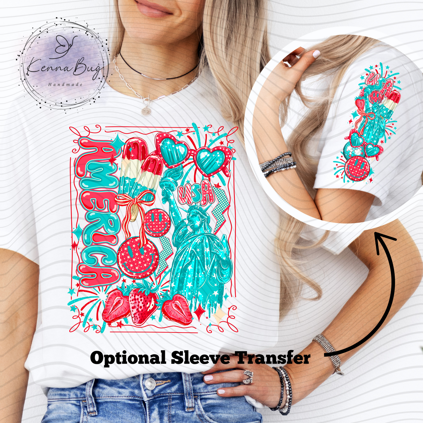 America, USA, Liberty, Bomb Pop, Retro, 4th of July, DTF Transfer, Ready to Press, Shirt Transfer, Heat Transfer, Direct to film Transfer