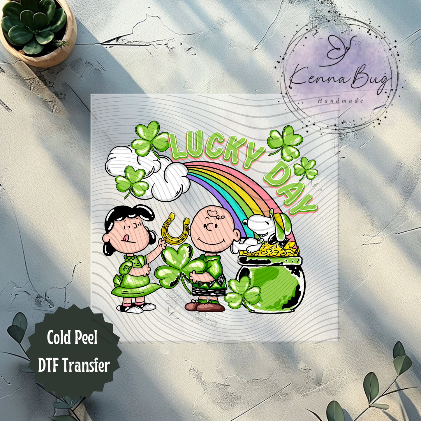 Lucky Day Charlie, St Patrick's Day, Cartoon, DTF Transfer, Ready to Press, Shirt Transfer, Heat Transfer, Direct to film Transfer