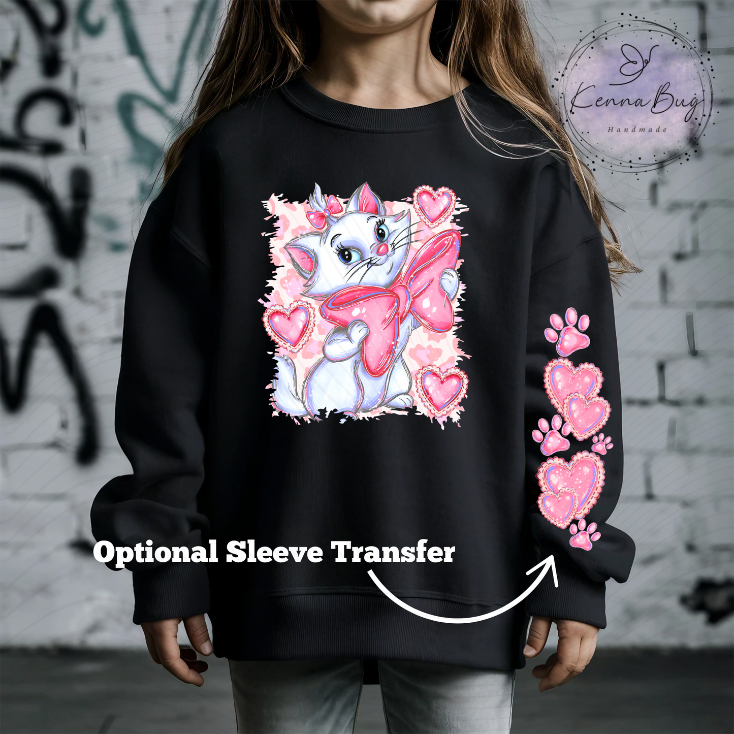 Valentines Cat, Marie, DTF Transfer, Ready to Press, Shirt Transfer, Heat Transfer, Direct to film Transfer