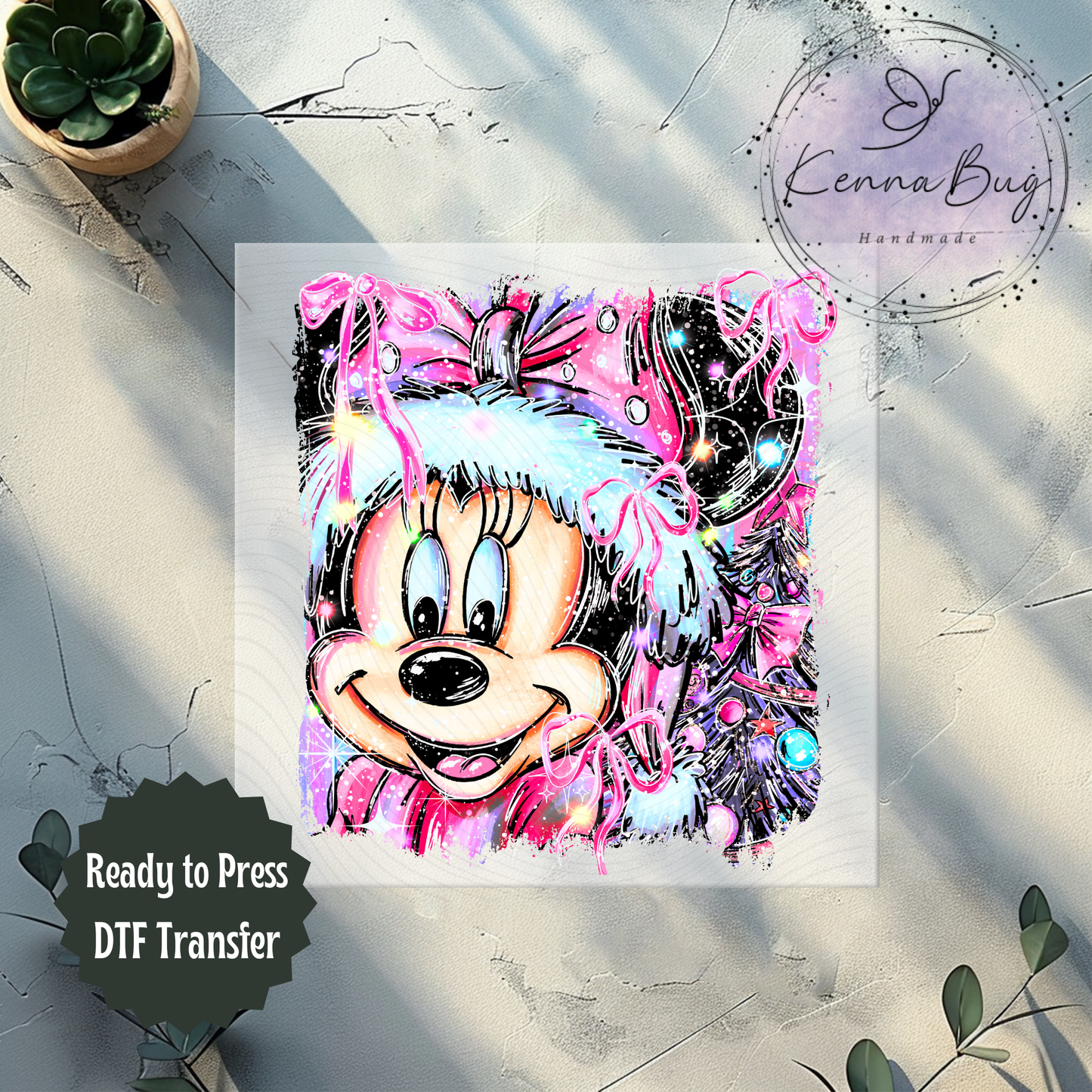 Christmas Girl Mouse, Selfie, DTF Transfer, Ready to Press, Shirt Transfer, Heat Transfer, Direct to film Transfer