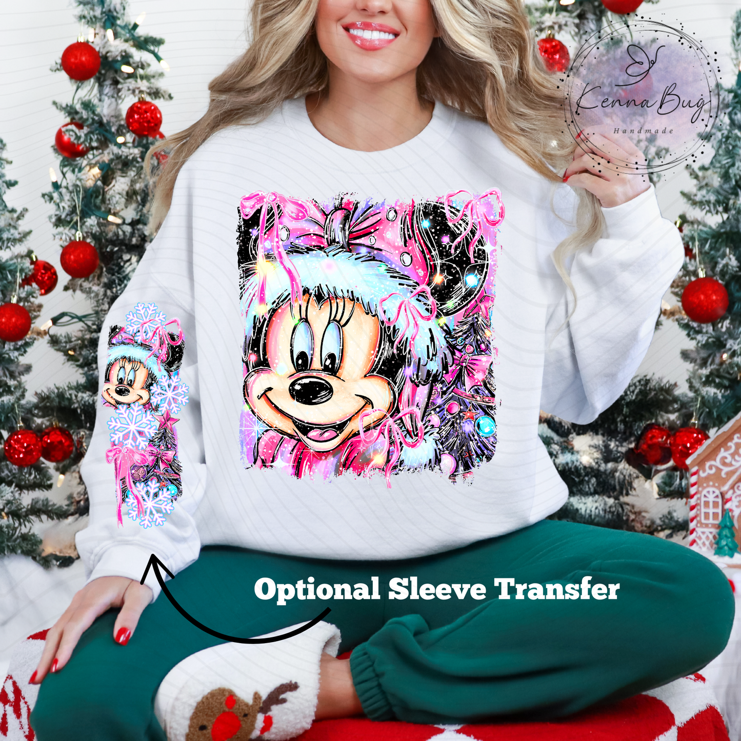 Christmas Girl Mouse, Selfie, DTF Transfer, Ready to Press, Shirt Transfer, Heat Transfer, Direct to film Transfer