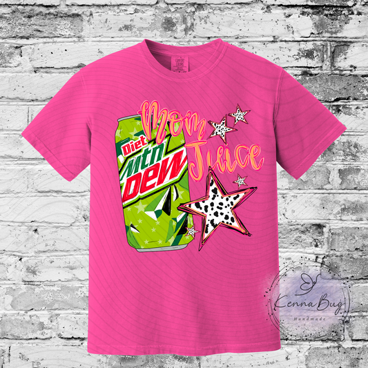 Mom Juice, Diet Dew, Custom T-Shirt, Pick your Color, Graphic Tee, Comfort Colors 1717