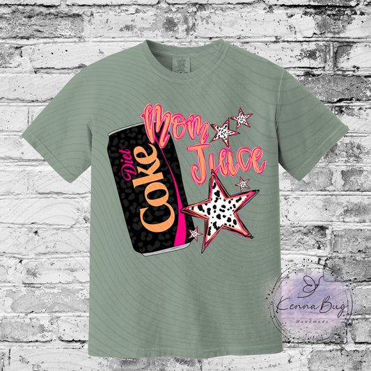 Mom Juice, Diet Cola, Custom T-Shirt, Pick your Color, Graphic Tee, Comfort Colors 1717